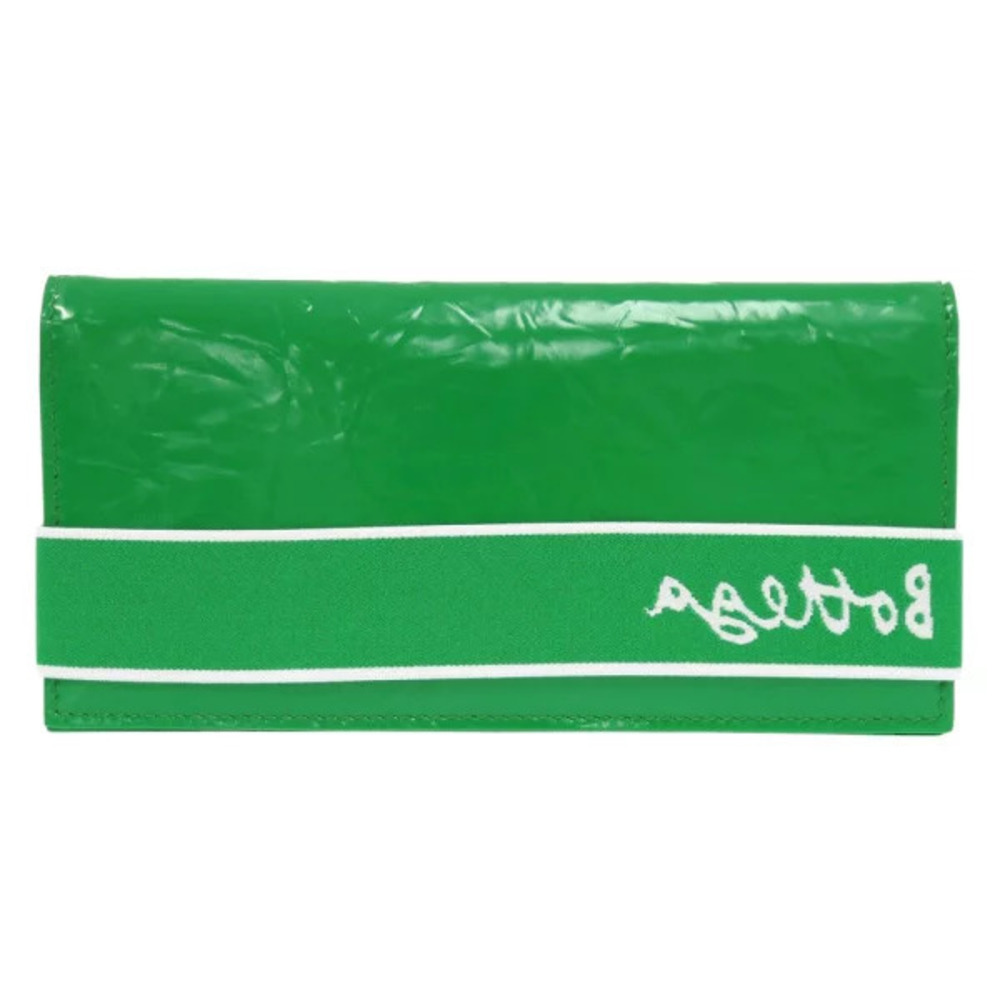 Bottega Veneta Leather Green Bi fold Long Wallet Band Bottega Veneta
